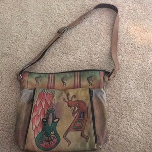 Hand painted and crafted Anuschka purse
